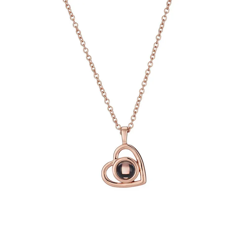Heart necklace in rose gold